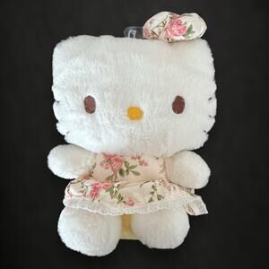 9” Hello Kitty Plush Floral Dress Bow Window Suction Cup Cling For Car / House